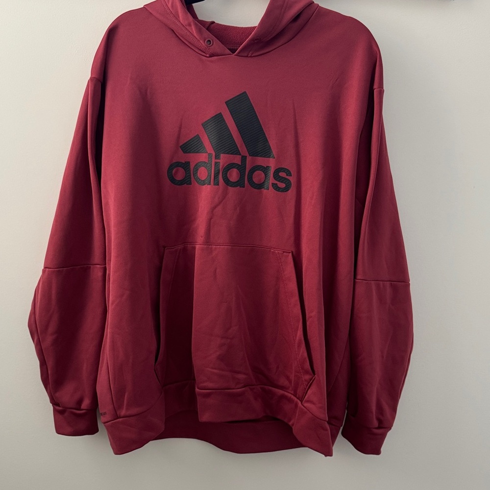 Adidas Men's Burgundy Hoodie
